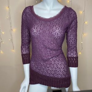 Anthropologie Deletta Overlapping Lace Top size S